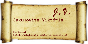 Jakubovits Viktória névjegykártya
